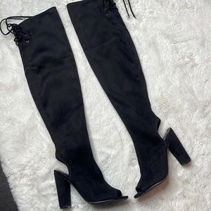 Guess Over-the-knee open toe and heel Boots - SIZE: 6